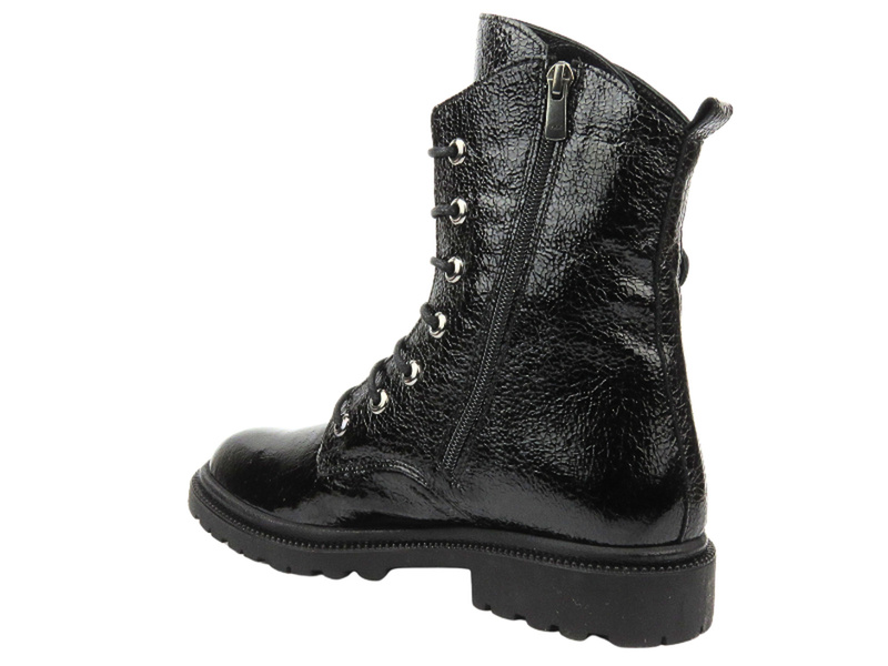 Botki damskie skórzane - Venezia L031CRBLOBB034, czarne