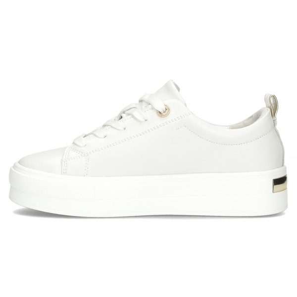 Skórzane sneakersy damskie na platformie - Filippo DP3533/24, białe