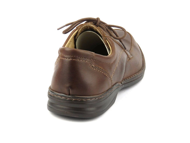 Skórzane półbuty męskie polskiego producenta - Helios Komfort 870, brązowe