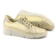 Skórzane sneakersy damskie z połyskiem - Wasak  0681, złote