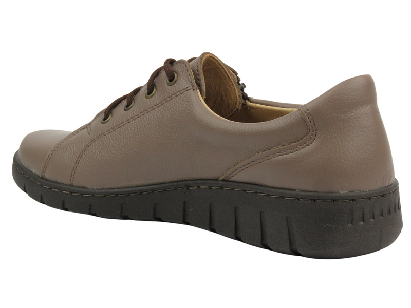 Skórzane półbuty damskie HELIOS Komfort 429, khaki