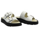 Skórzane klapki damskie z regulowanymi paskami - HELIOS Komfort 158, białe