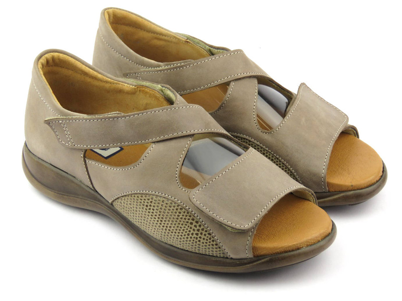 Wygodne sandały damskie na stopy z haluksami - Axel 2466, beżowe