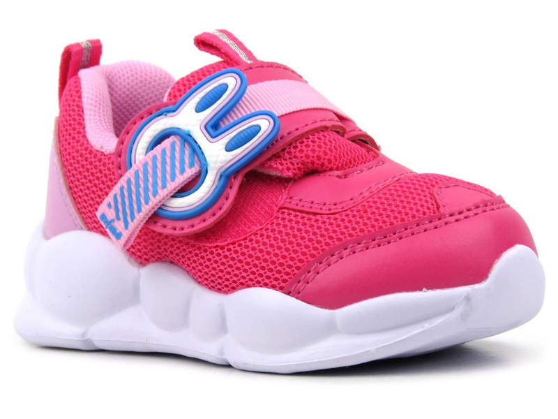 Buty sportowe dziecięce z króliczkiem - BEFADO 516P089, ciemnoróżowe