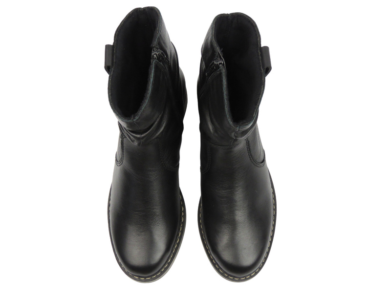 Botki damskie ocieplane - RIEKER Z6883-00, czarne