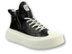 Skórzane sneakersy męskie za kostkę - JOHN DOUBARE 6119, czarne