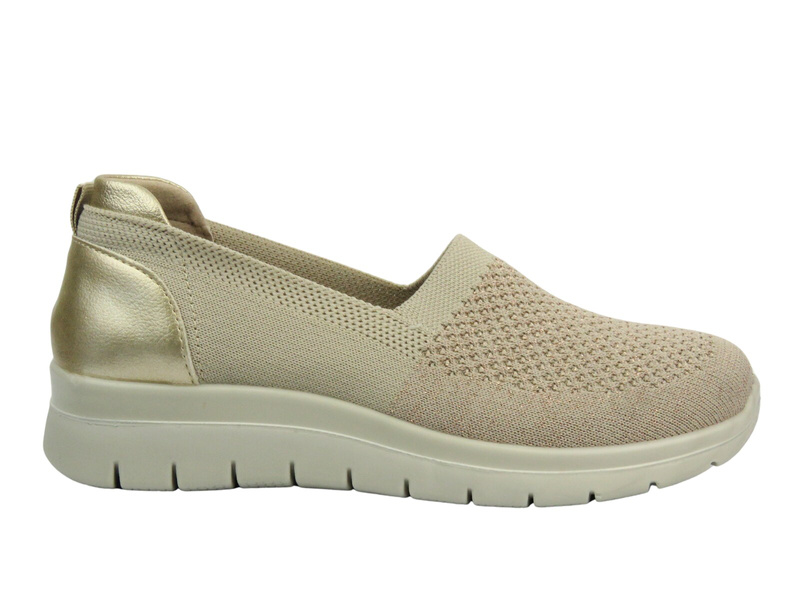 Półbuty, espadryle damskie - Unisoft 25PB02-8855, złote