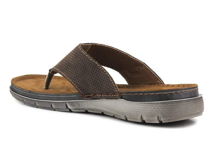 Wygodne japonki męskie INBLU VI-08, ciemny brąz