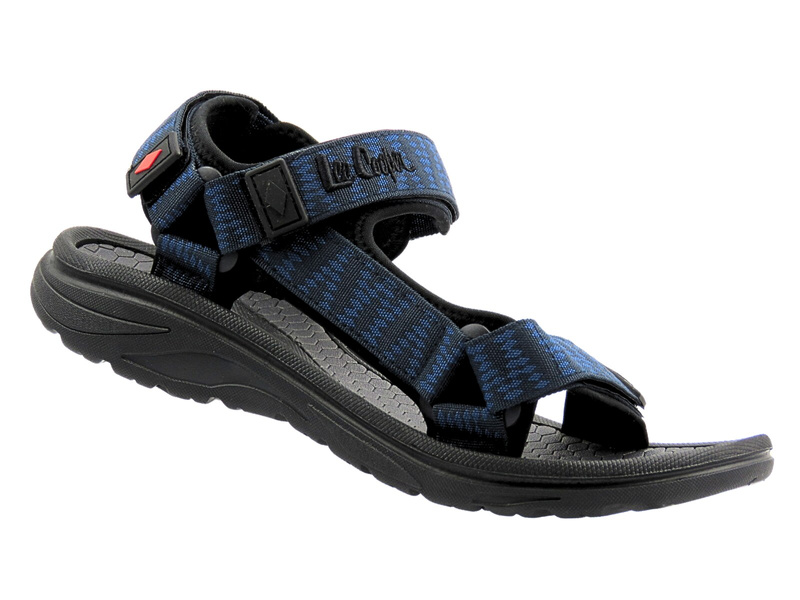 Sportowe sandały męskie na rzepy - Lee Cooper LCW-24-34-2642M, niebieskie