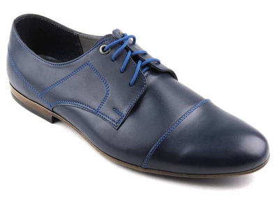 Półbuty męskie wizytowe ROSSI 766, granatowe