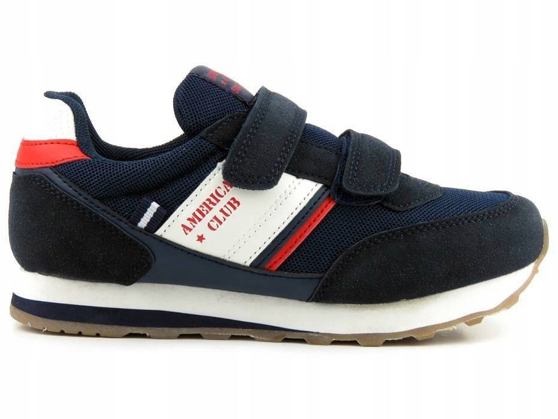 Buty dziecięce sportowe na rzepy - American Club ES 90/22, granatowe