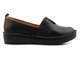 Bardzo wygodne półbuty damskie wsuwane - MANITU 840033-01, czarne