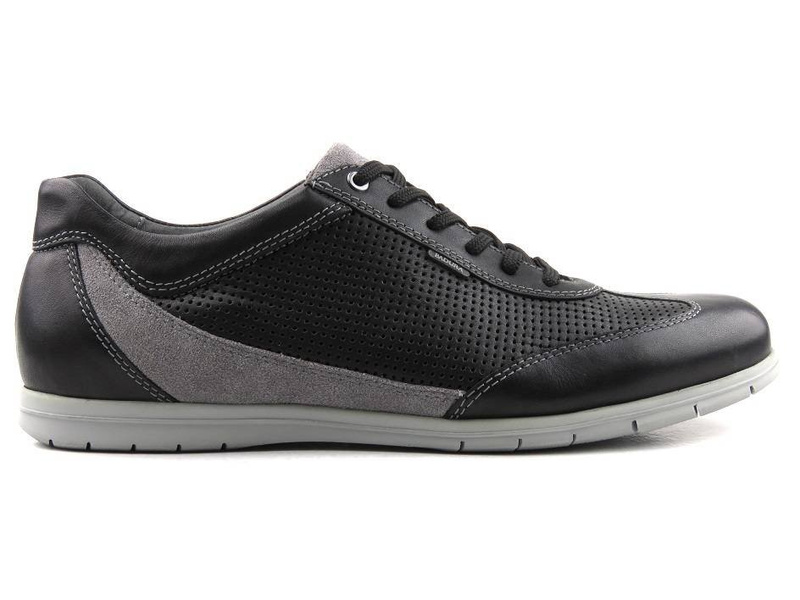 Skórzane buty męskie sportowe BADURA 2987, czarne
