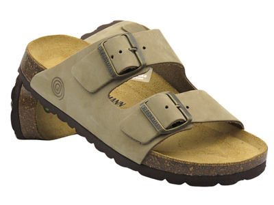 Skórzane Klapki męskie klasyczne beżowe Brinkmann 600130-08