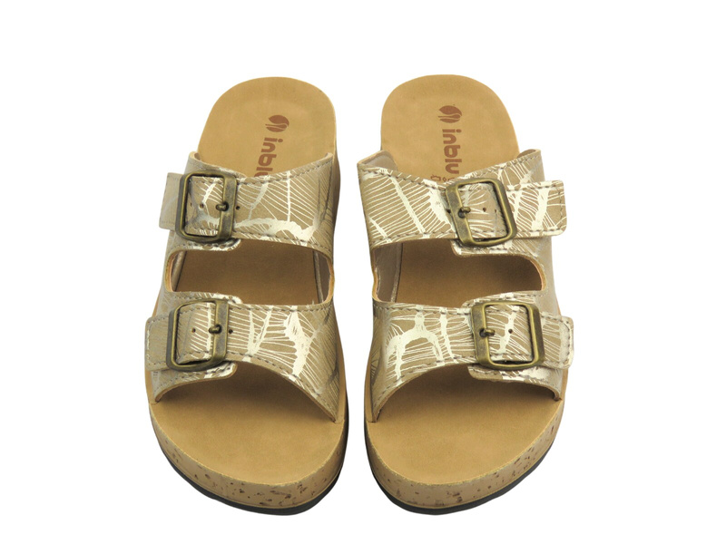 Klapki damskie z klamrami piaskowe INBLU ETNA