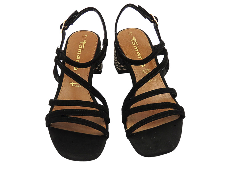 Eleganckie sandały damskie na obcasie czarne Tamaris 1-28211-42