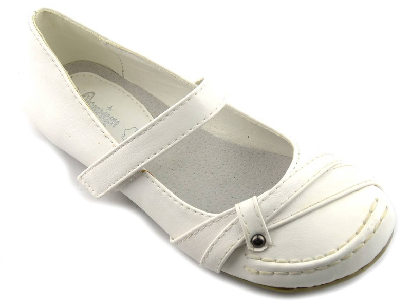 Baleriny dla dziewczynki - American Club GDS0425-2C, białe
