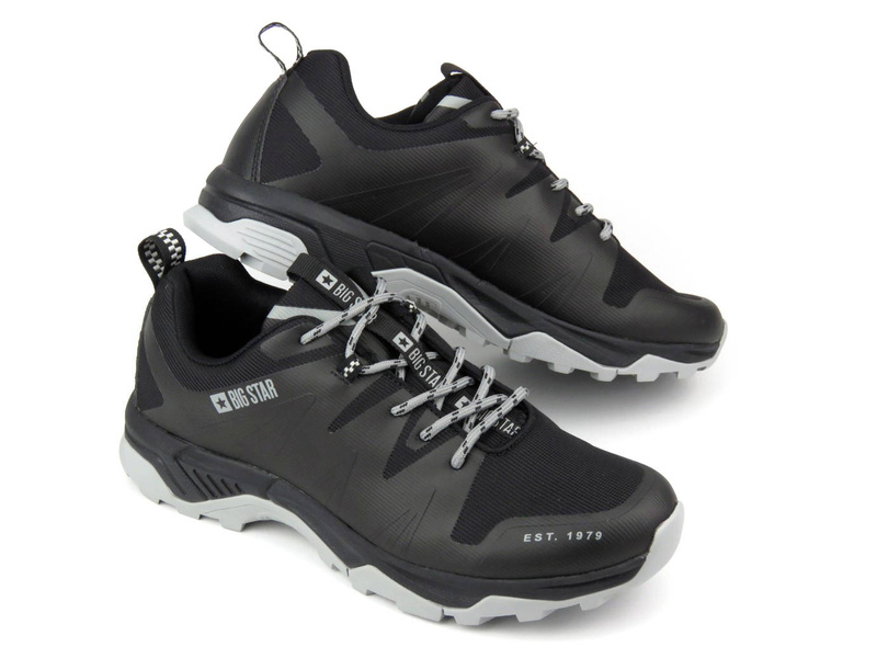 Sneakersy, trekkingi męskie z technologią Memory Foam - BIG STAR KK174087, czarne