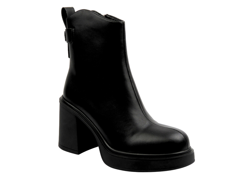 Botki damskie na obcasie Cambell 25-98301, czarne