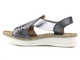Skórzane sandały damskie wsuwane - Helios Komfort 109, szare