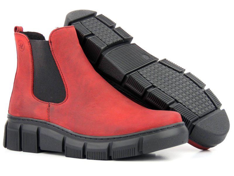 Skórzane sztyblety damskie polskiej marki HELIOS Komfort 510S, bordo