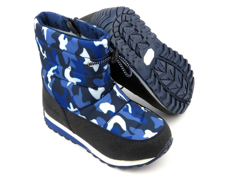 Śniegowce dziecięce z suwakiem - WOJTYŁKO 21033, granatowe