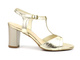 Sandały damskie na słupku - Agxbut 907, złote
