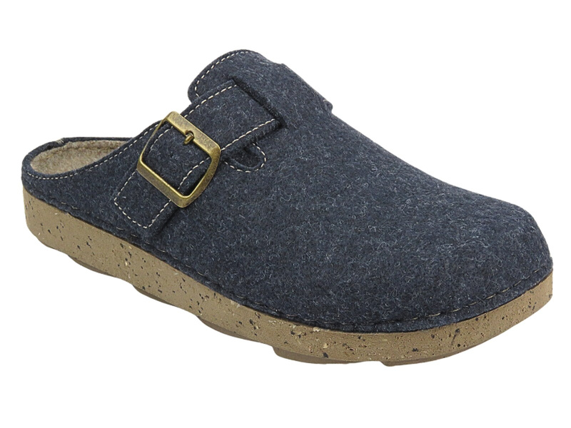 Filcowe Kapcie Męskie - INBLU MT-12 Granatowe Wsuwane