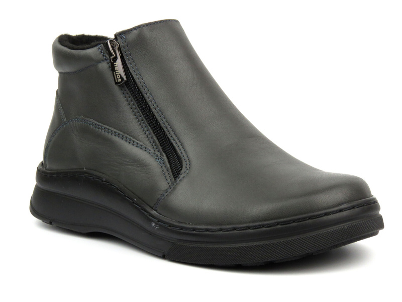 Botki damskie na dwa suwaki - HELIOS Komfort 595, szare