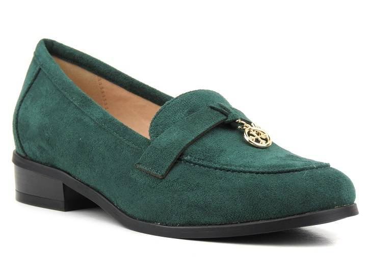 Półbuty, loafersy damskie Potocki 23-12097, zielone
