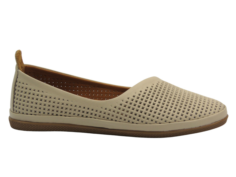 Półbuty damskie polskiej marki beżowe Nika Komfort H-478