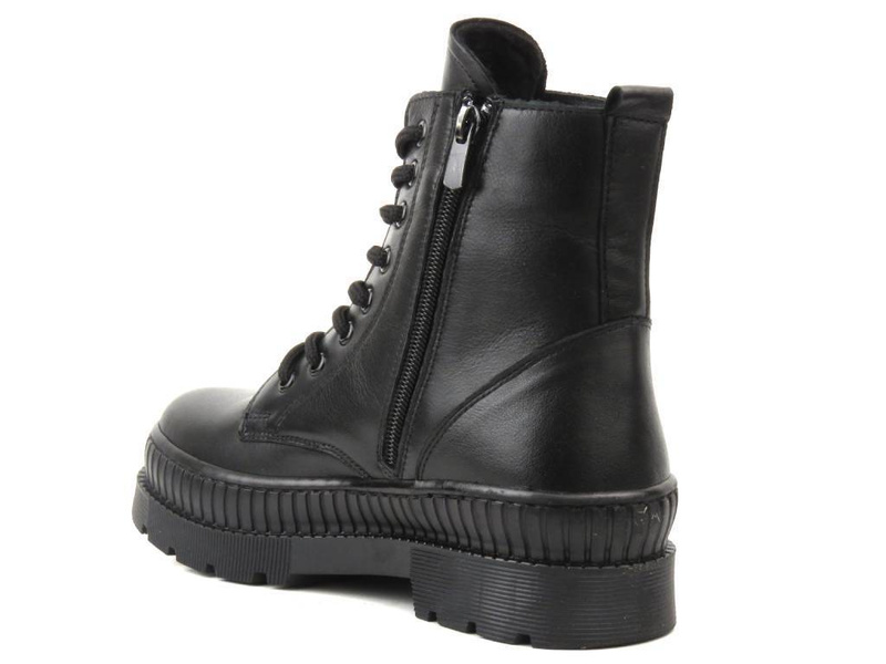 Botki damskie skórzane - VACARRO 490, czarne