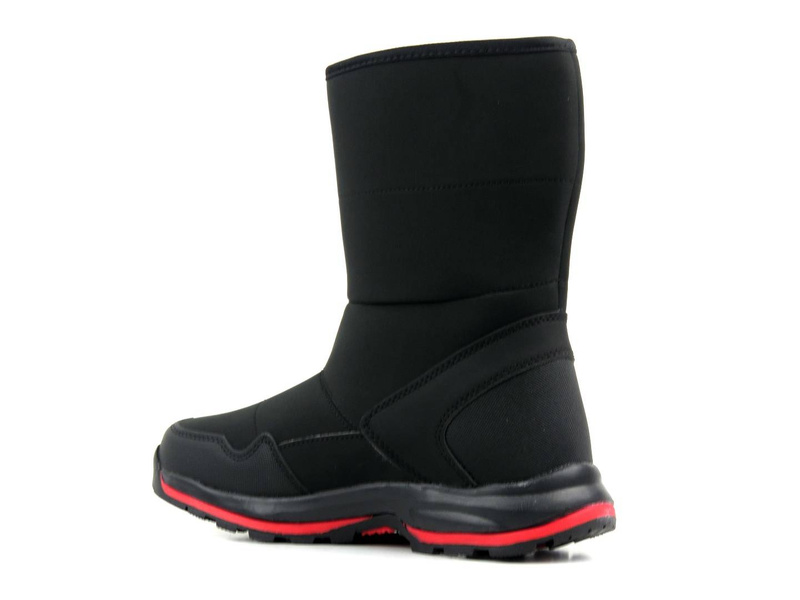 Śniegowce damskie na rzep - DK TECH Aqua Soft Shell 2182, czarno-czerwone