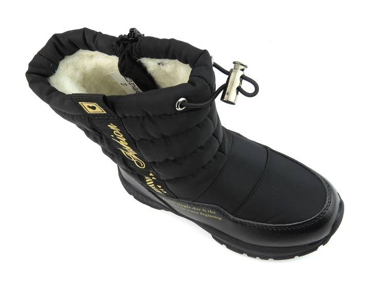 Śniegowce dziecięce ocieplone wełną - MISS E 22DZ23-5274, czarne