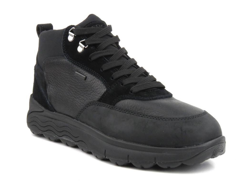 Eleganckie trzewiki męskie wysokiej jakości - GEOX U36FDA, czarne