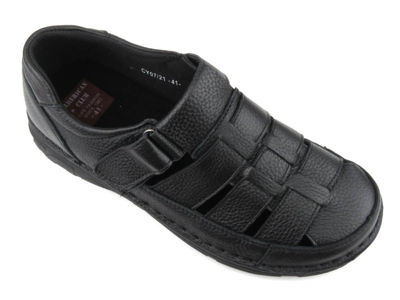 Półbuty męskie z wycięciami - American Club CY07/21, czarne