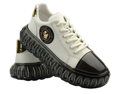 Nowoczesne sneakersy męskie białe JOHN DOUBARE CC2881