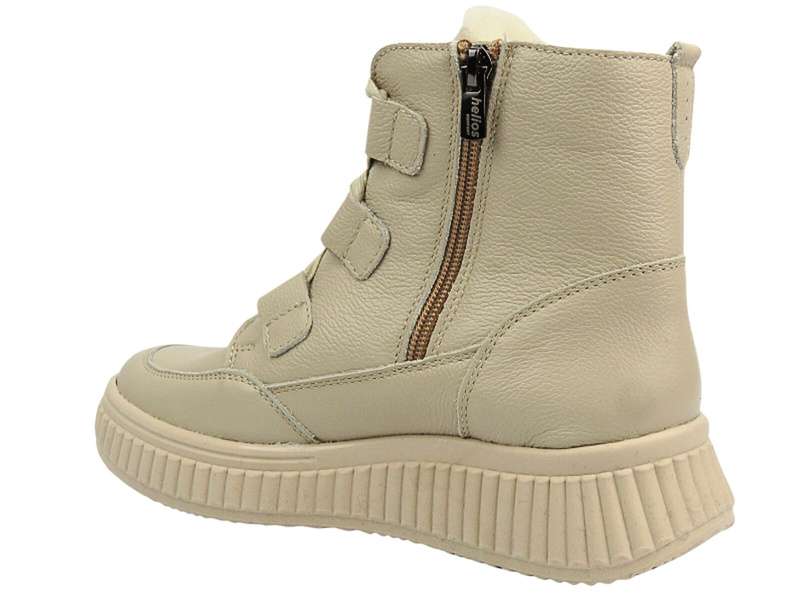 Botki Damskie Polskiej Marki HELIOS Komfort 559 Ecru Na Zamek