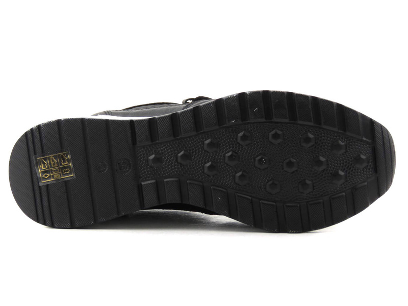 Sneakersy damskie na białym koturnie - VENEZIA 7655104, czarne