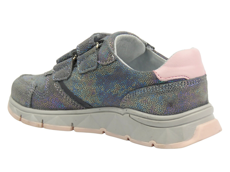 Trzewiki, półbuty dziecięce na rzepy - Jamet 2217, srebrne