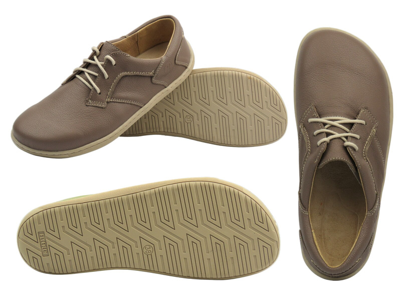 BareFoot skórzane minimalistyczne buty damskie khaki Helios Komfort 715-2B