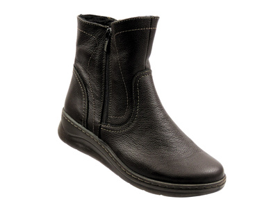 Wygodne botki damskie ocieplone kożuchem - HELIOS Komfort 788, brązowe