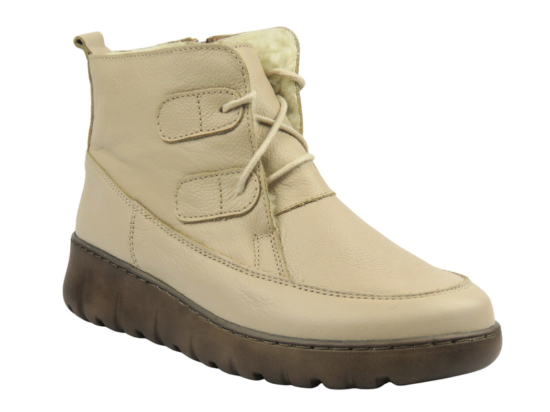 Wygodne botki damskie Helios Komfort 795, ecru