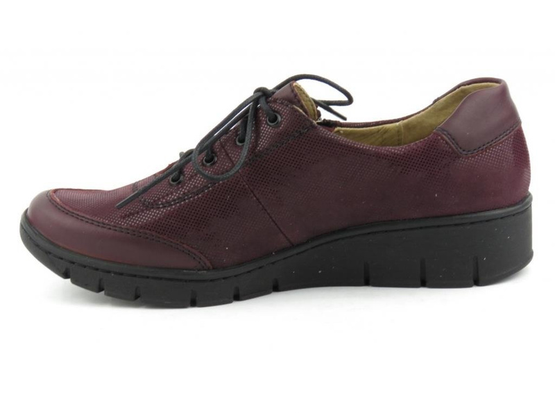 Sneakersy damskie w kolorze ciemnej wiśni - Helios Komfort 334