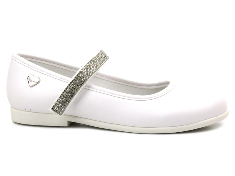 Eleganckie balerinki, czółenka komunijne - Wojtyłko 23714, białe 