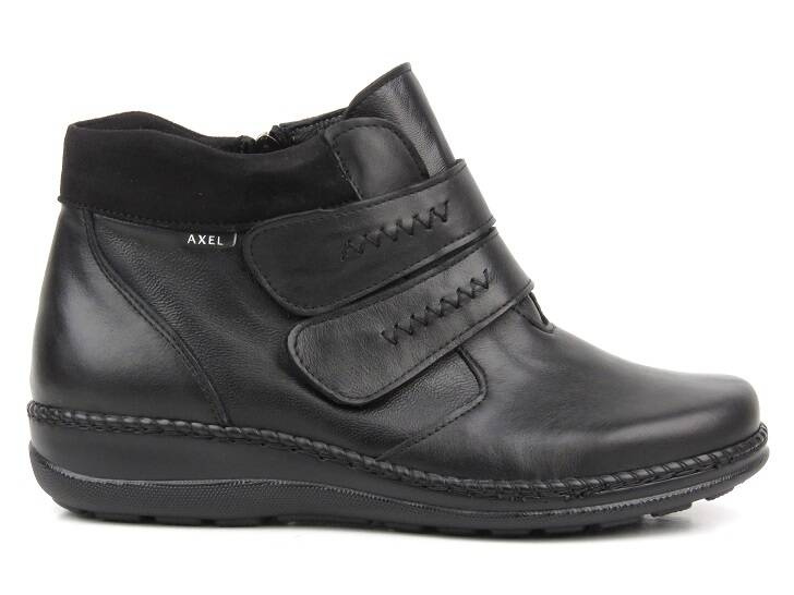 Botki damskie tęgość (H) - AXEL 4379, czarne