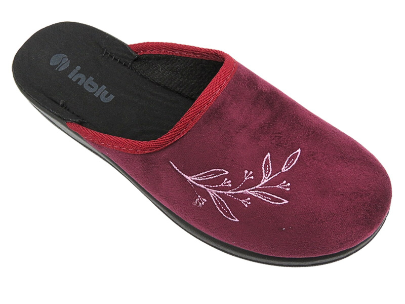 Kapcie Domowe Damskie - Inblu CU-1D Bordowe - Wsuwane