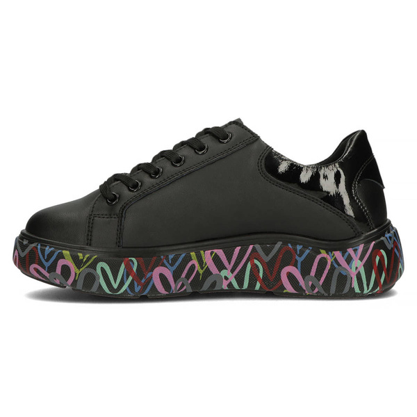 Skórzane sneakersy damskie Filippo DP4480/23, czarne
