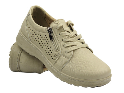 Sportowe półbuty damskie beżowe Potocki 25-90342