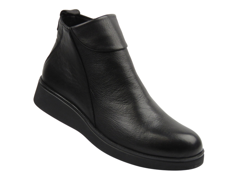 Botki damskie skórzane czarne Nika Komfort 0639-252401